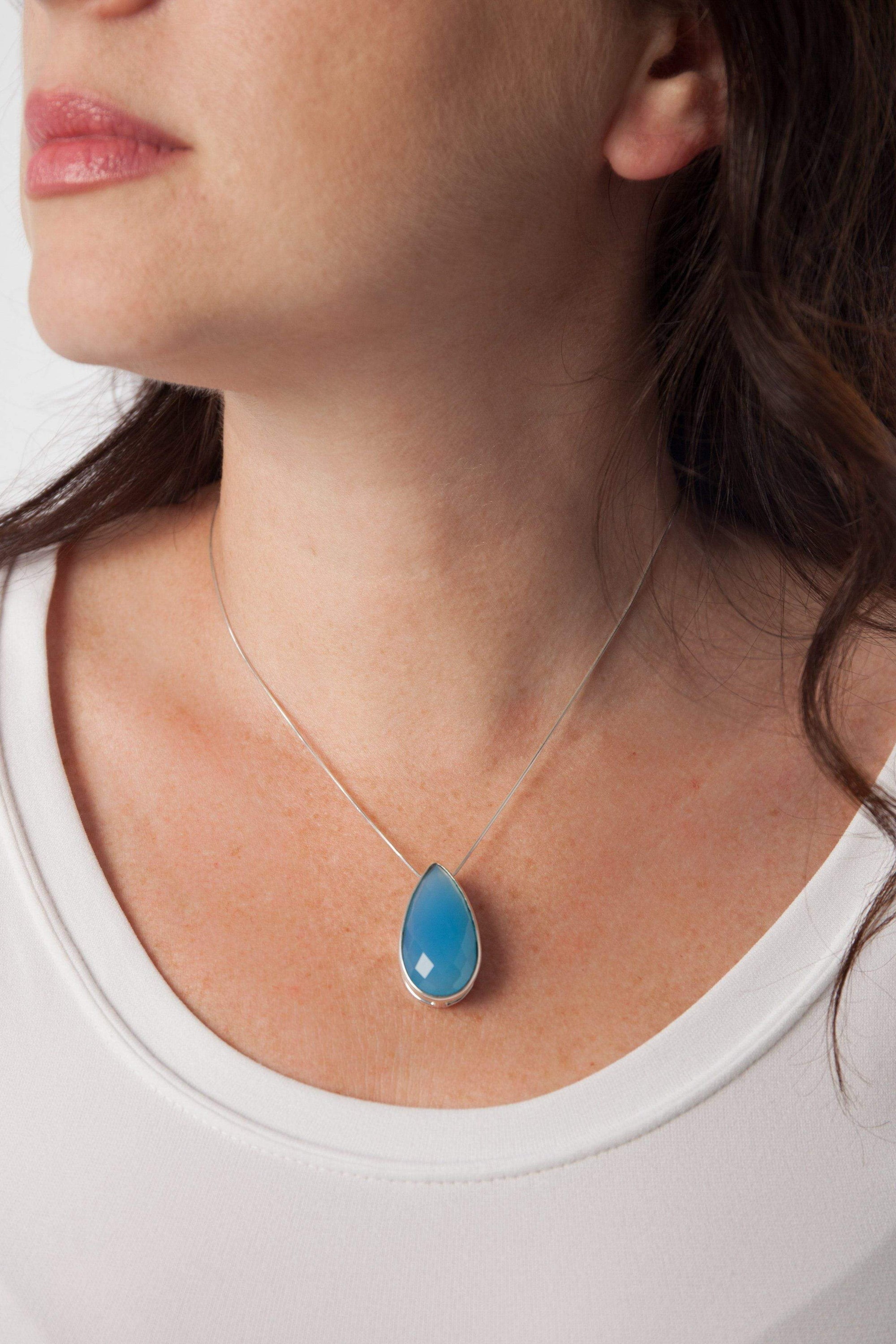 Blue Chalcedony Agate Necklace | Oceanhaze Jewellery