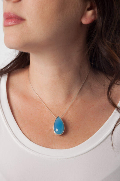 Blue Chalcedony Pendant - Inaya Jewelry
