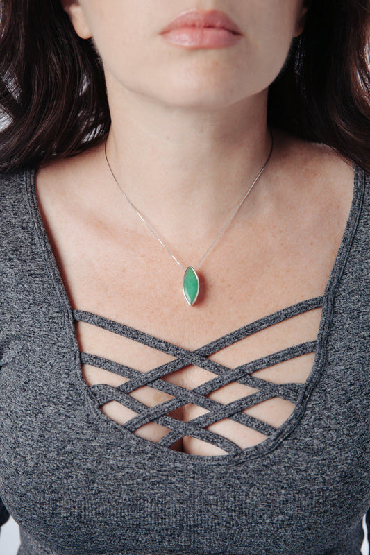 Chrysoprase Pendant - Inaya Jewelry