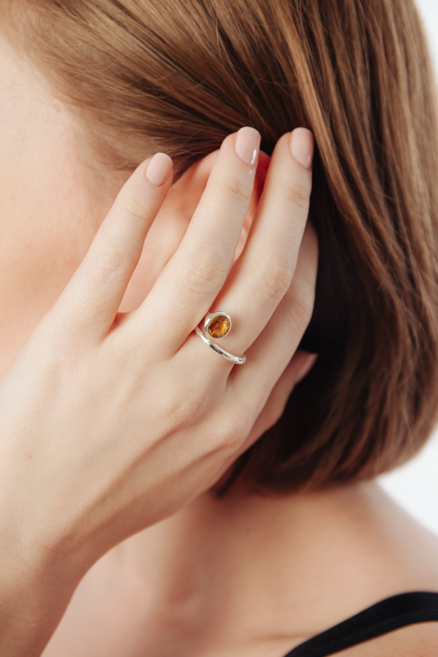 Citrine Swirl Ring - Inaya Jewelry