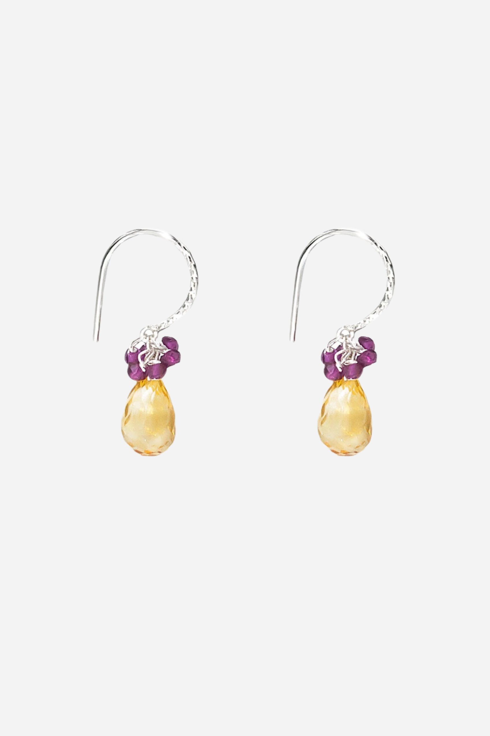 Citrine and Garnet Endless Earrings - Inaya Jewelry