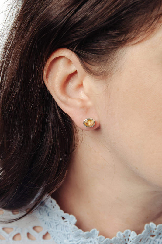 Citrine Studs - Inaya Jewelry