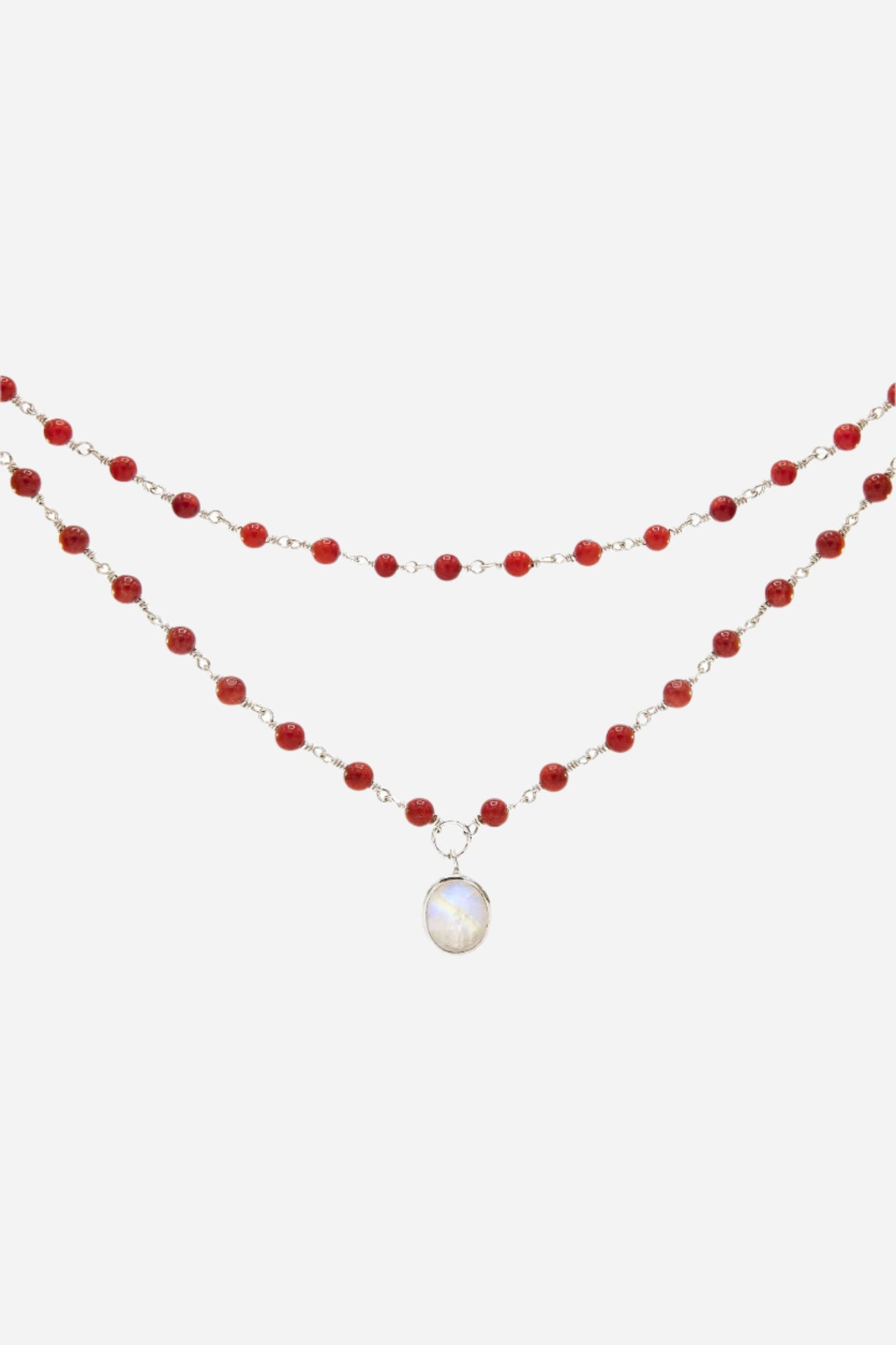 Coral Moon Necklace - Inaya Jewelry