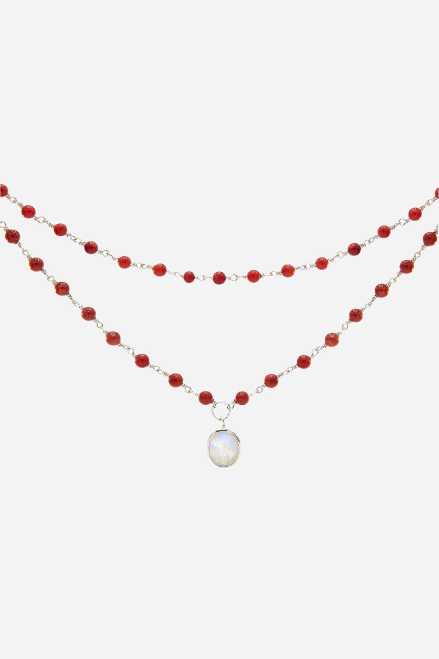 Coral Moon Necklace - Inaya Jewelry