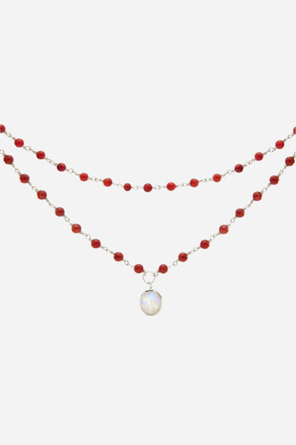Coral Moon Necklace - Inaya Jewelry