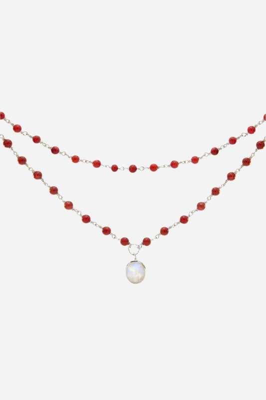 Coral Moon Necklace - Inaya Jewelry