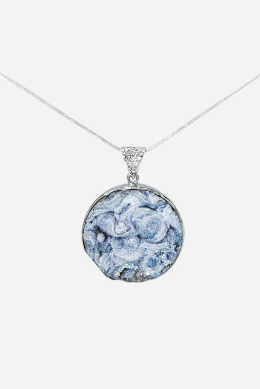 Round Druzy Pendant - Inaya Jewelry