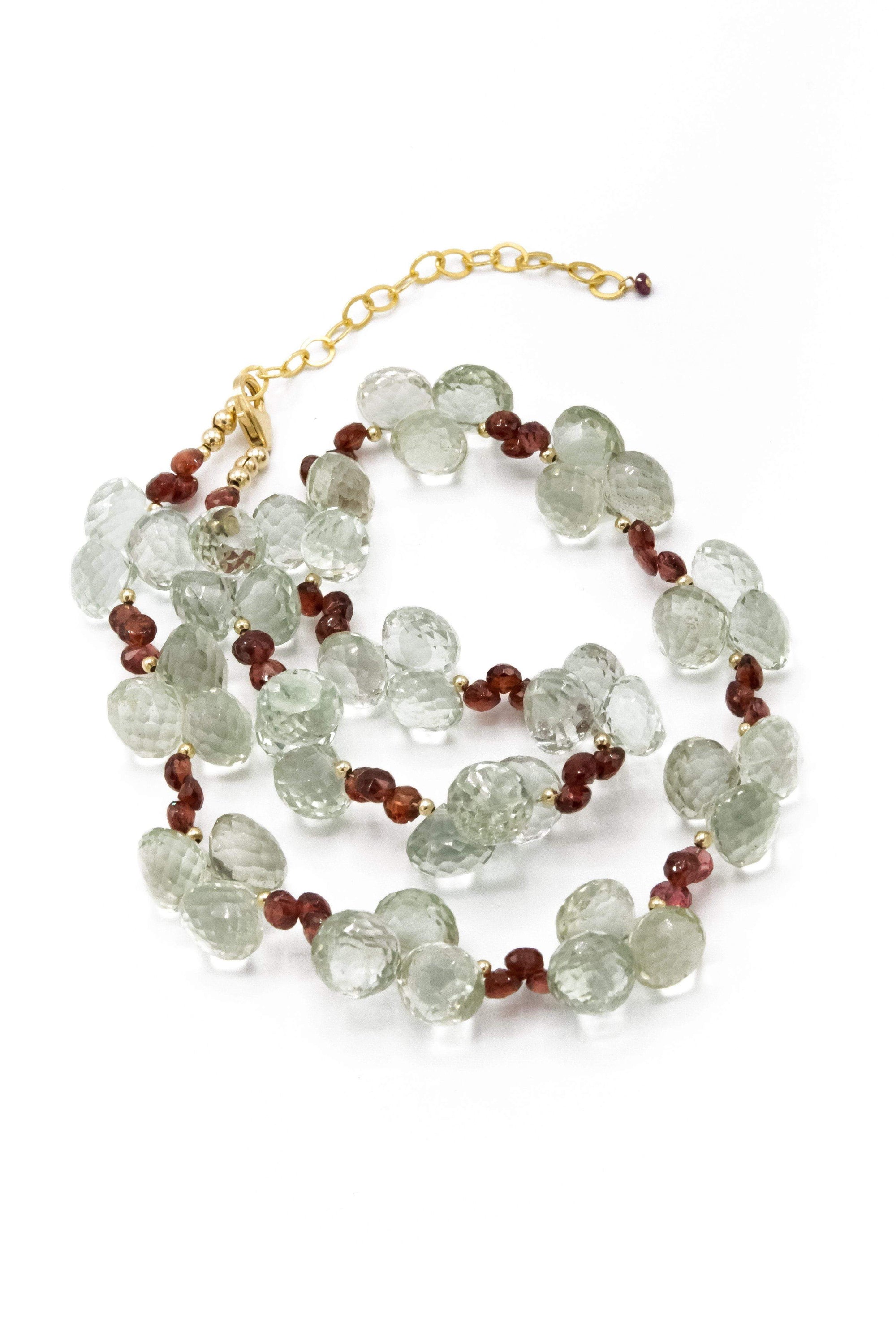Multi Color Gemstone Pendant and Chain, Rose Gold Diamond Halo Necklace,  Morganite, Amethyst, Topaz, Garnet