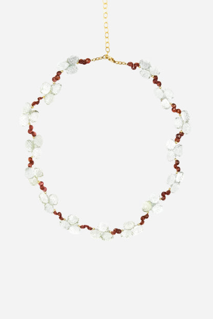 Green Amethyst & Garnet Necklace - Inaya Jewelry