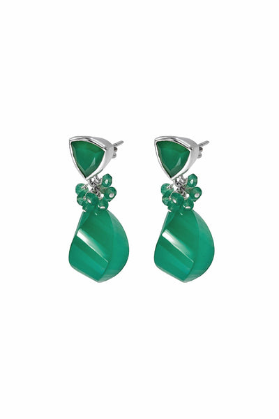 Green Onyx Fantasy Drop Earrings - Inaya Jewelry