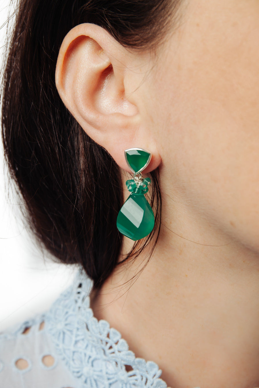 Green Onyx Fantasy Drop Earrings - Inaya Jewelry