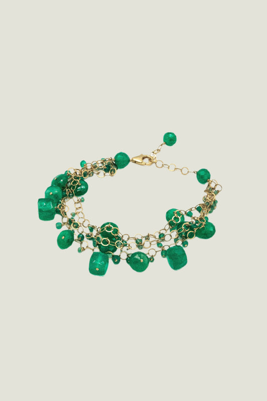 Chainy Green Onyx Delicate Bracelet - Inaya Jewelry