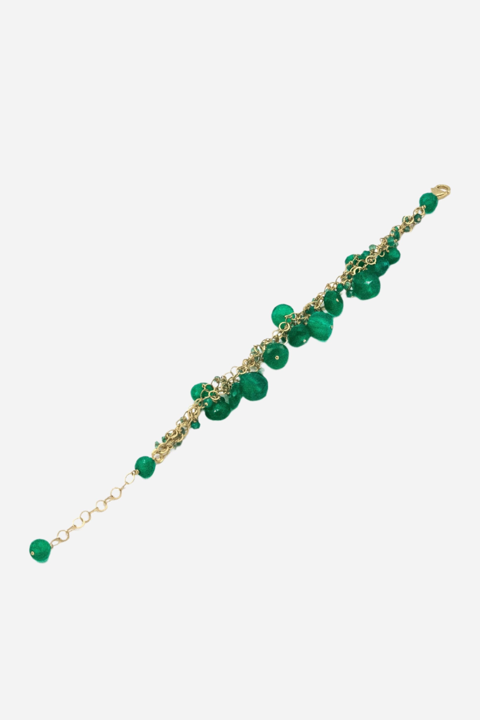 Chainy Green Onyx Delicate Bracelet - Inaya Jewelry