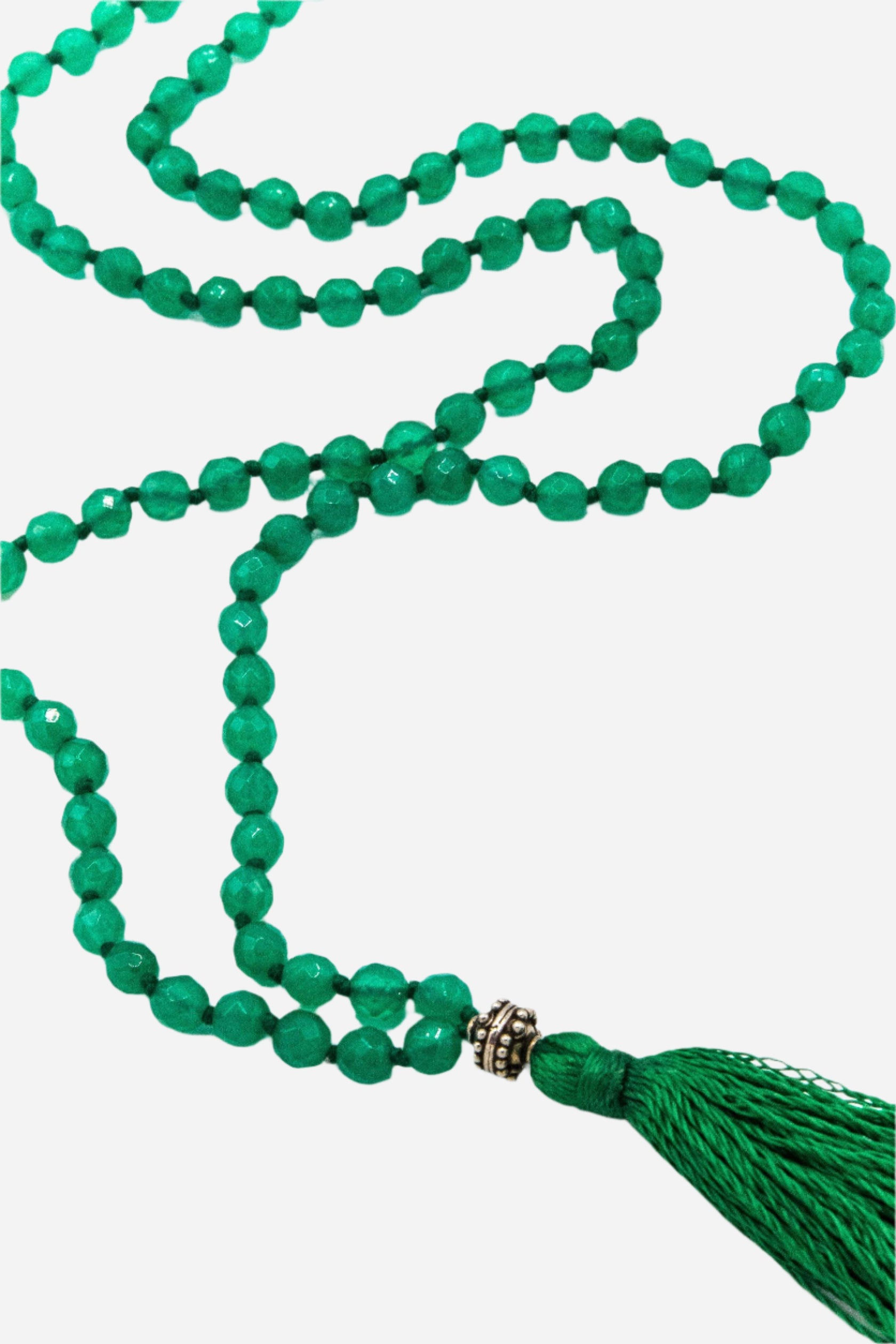 Faceted Green Onyx Mala Necklace Rare