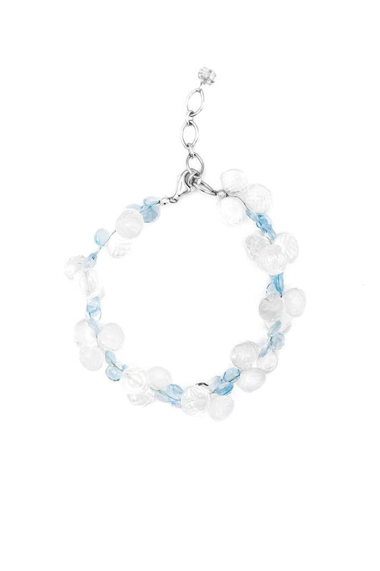 Himalayan Crystal & Blue Topaz Bracelet - Inaya Jewelry