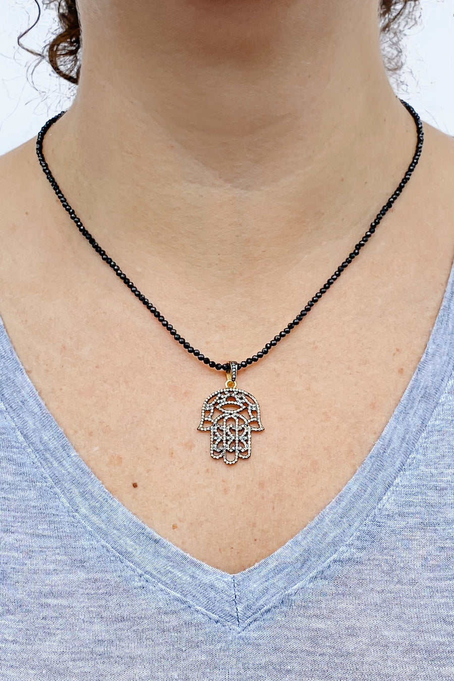 Caring Palm Diamond Necklace - Inaya Jewelry