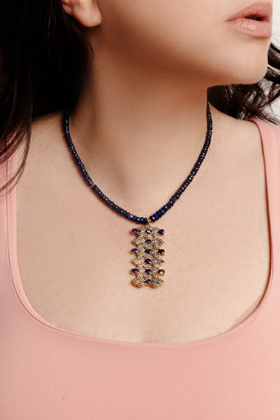 Kyanite Trellis Necklace - Inaya Jewelry