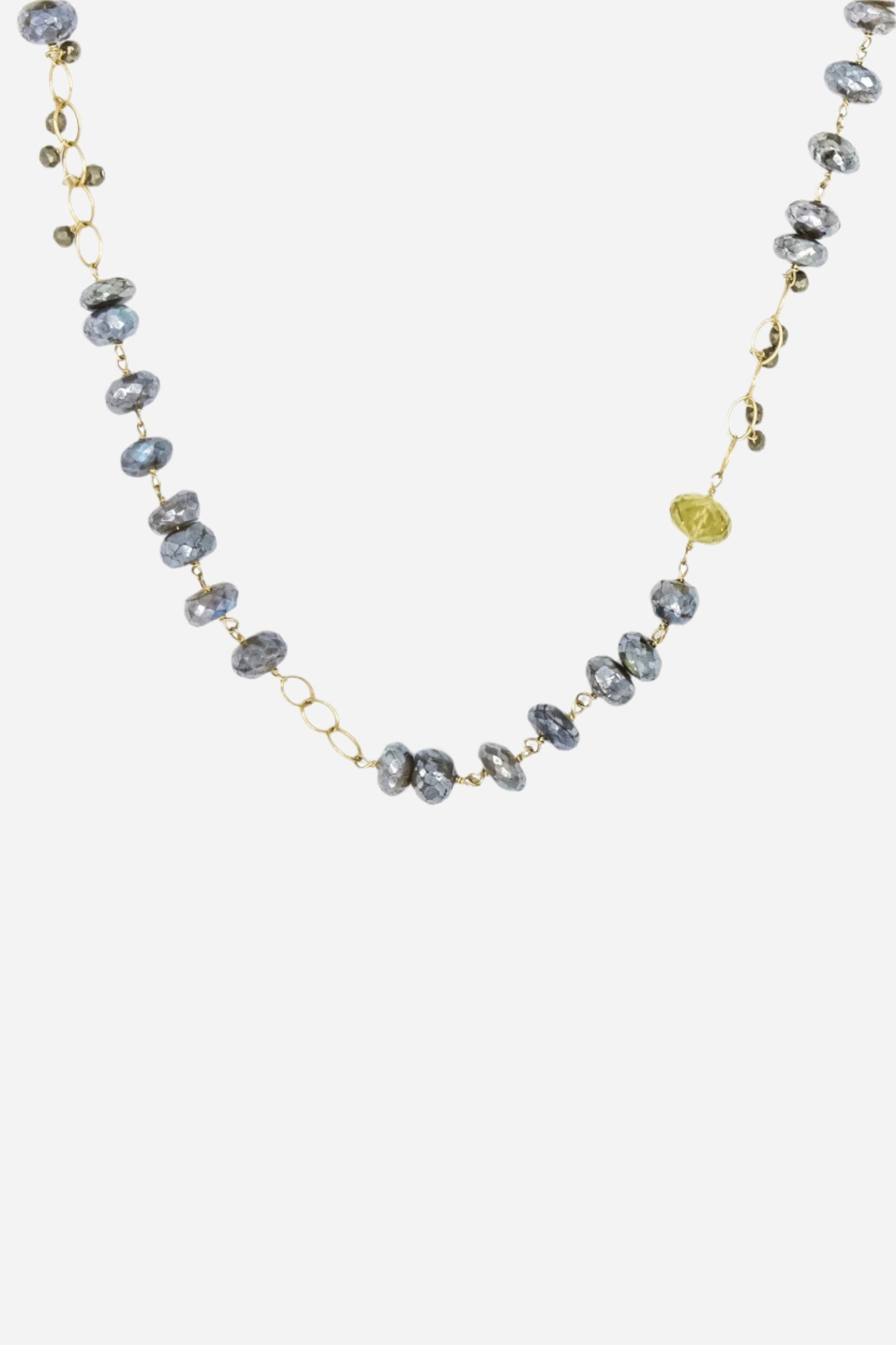 Labradorite, Lemon Topaz & Pyrite Necklace - Inaya Jewelry