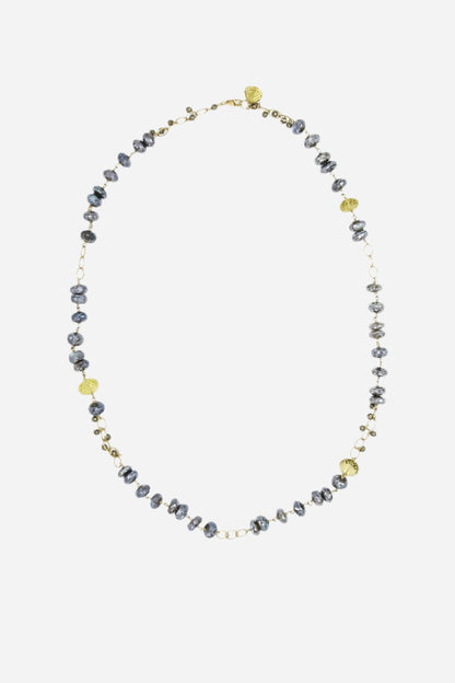 Labradorite, Lemon Topaz & Pyrite Necklace - Inaya Jewelry