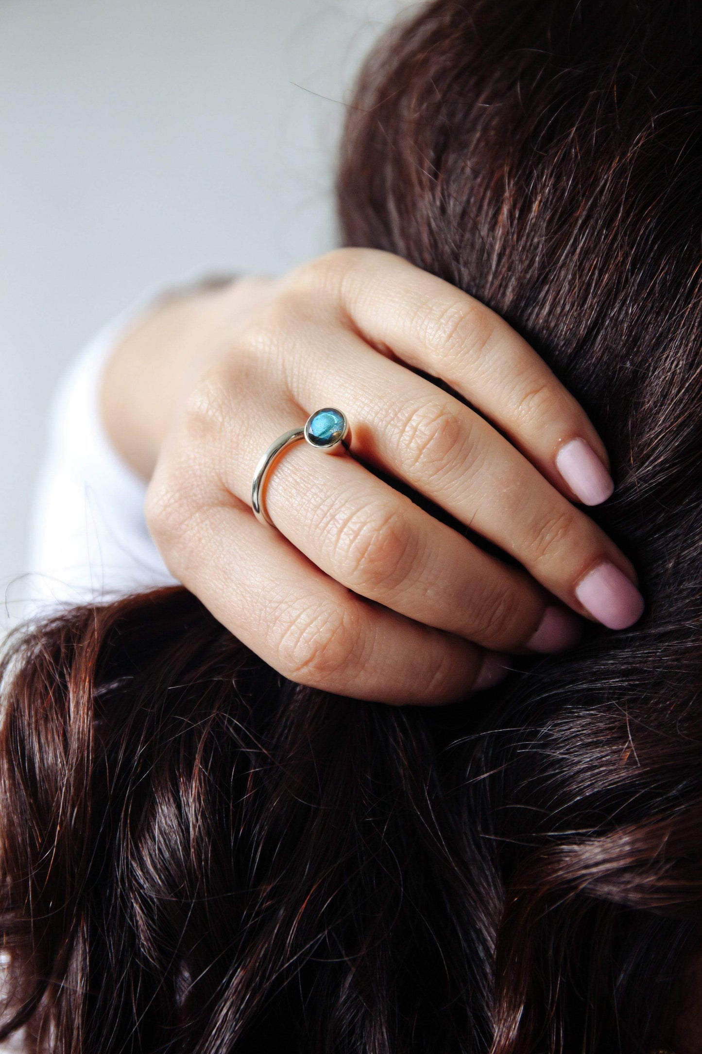 Labradorite Swirl Ring - Inaya Jewelry