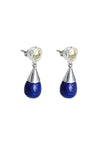 Lapis Lazuli & Lemon Topaz Silver Drop Earrings - Inaya Jewelry