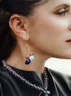 Lapis And Moonstone Swirl Earrings - Inaya Jewelry