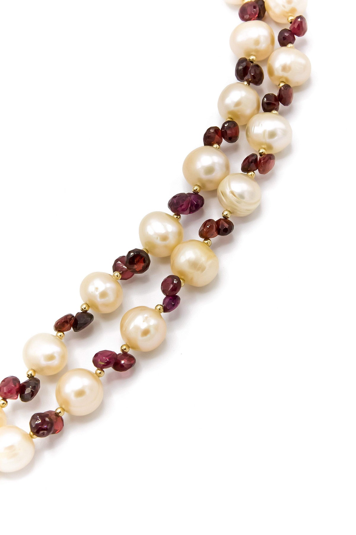 Buy Peach Pearl & Garnet Necklace Online - Gemstones Jewelry Store NYC ...