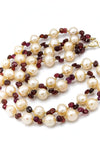 Peach Pearl & Garnet Necklace - Inaya Jewelry