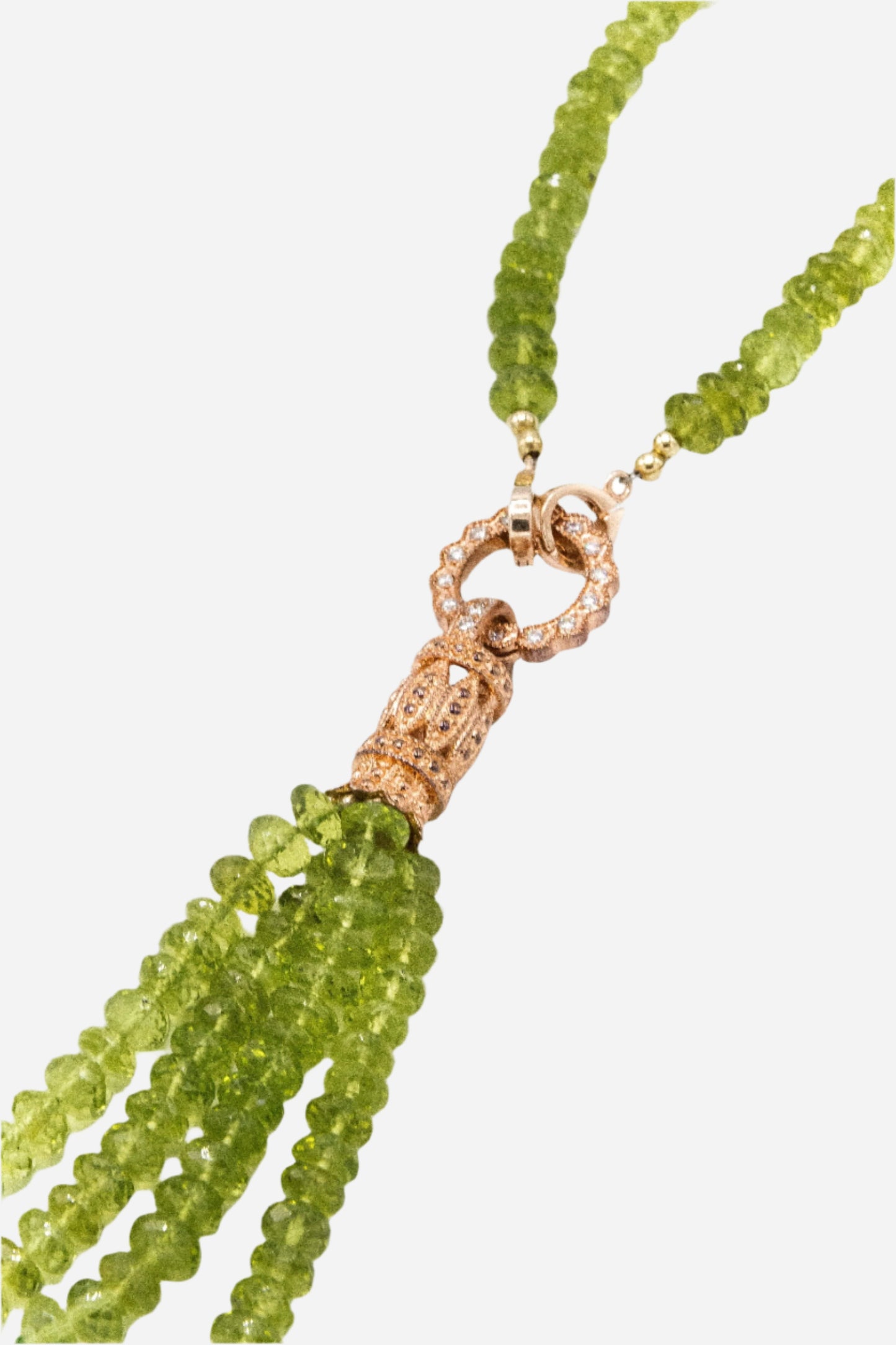 Peridot Tassel Necklace - Inaya Jewelry