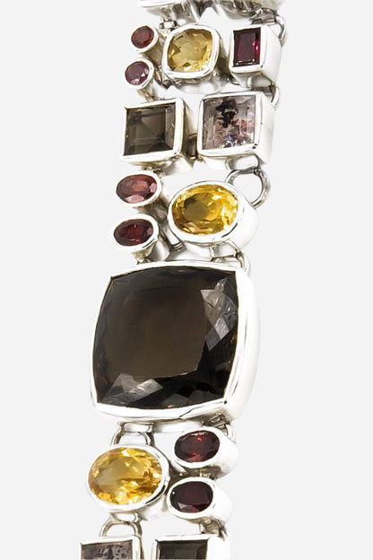 Mosaic Smoky Topaz & Citrine Bracelet - Inaya Jewelry