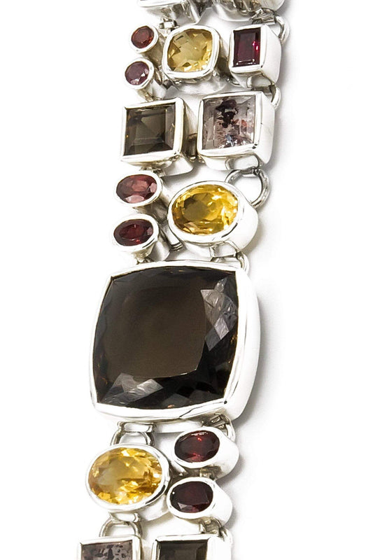 Mosaic Smoky Topaz & Citrine Bracelet - Inaya Jewelry