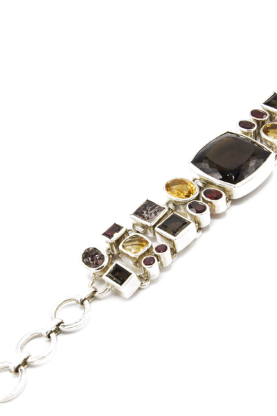 Mosaic Smoky Topaz & Citrine Bracelet - Inaya Jewelry