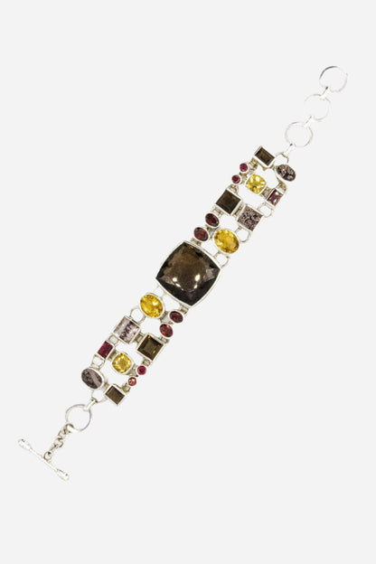 Mosaic Smoky Topaz & Citrine Bracelet - Inaya Jewelry