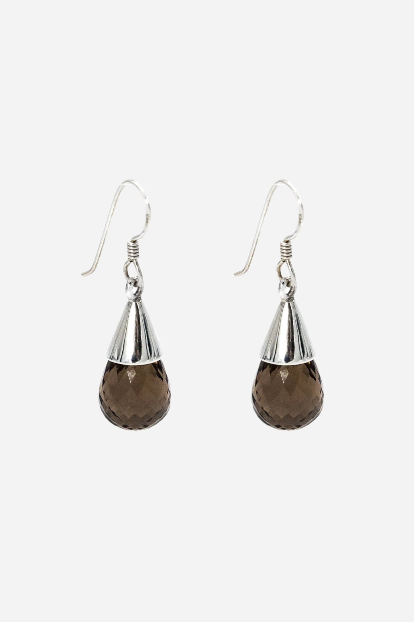 Smoky Topaz Teardrop Earrings - Inaya Jewelry