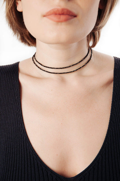 Black Spinel Necklace - Inaya Jewelry