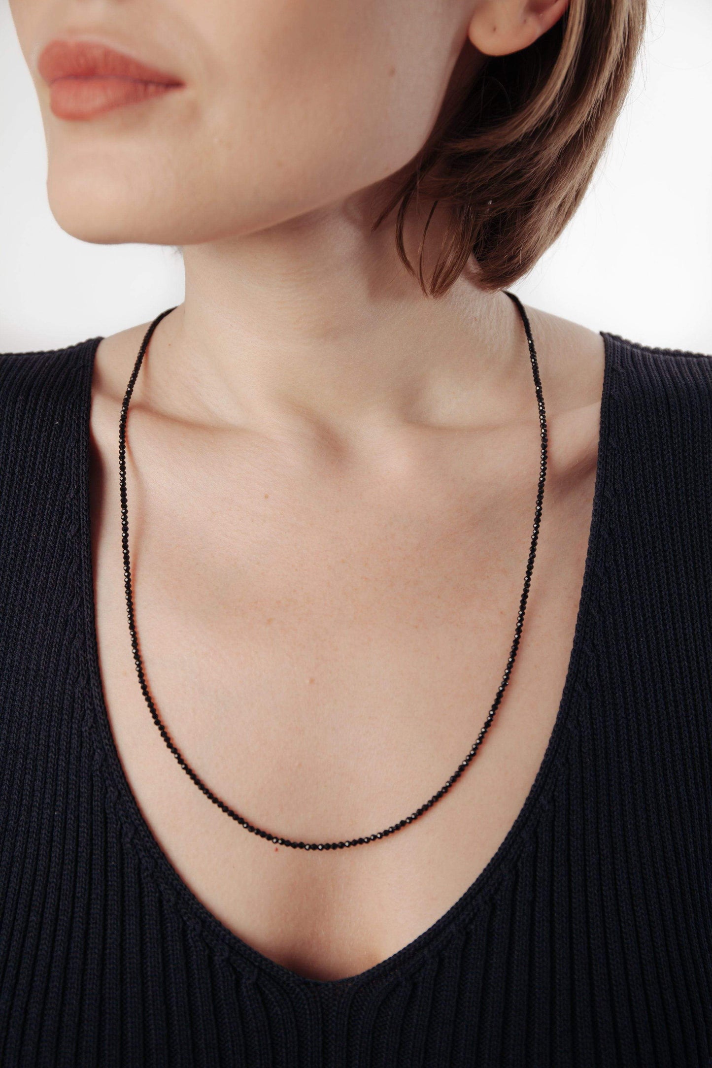 Black Spinel Necklace - Inaya Jewelry