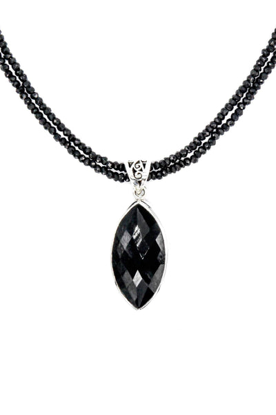 Black Onyx on Black Spinel Pendant - Inaya Jewelry