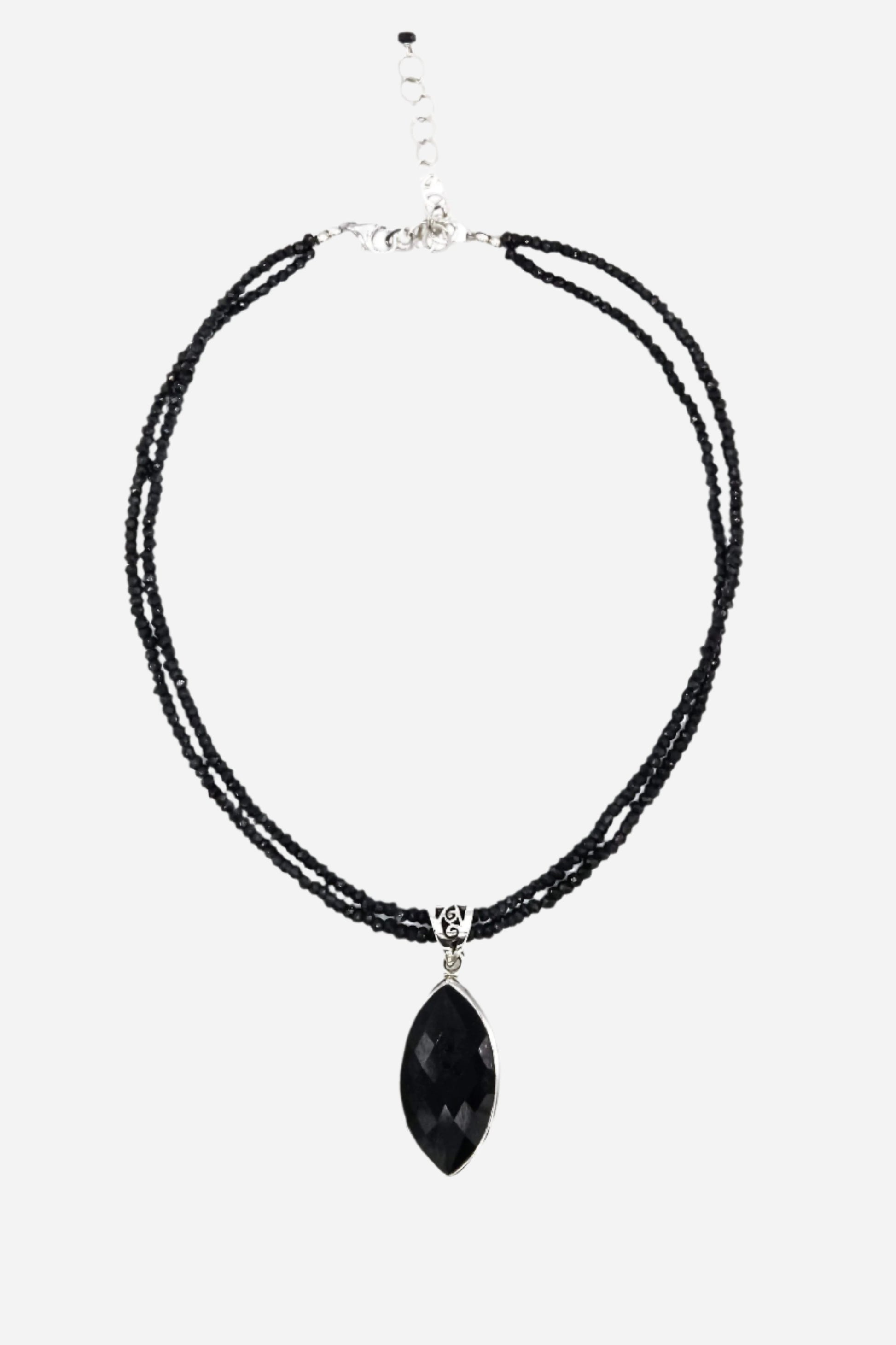 Black Onyx on Black Spinel Pendant - Inaya Jewelry