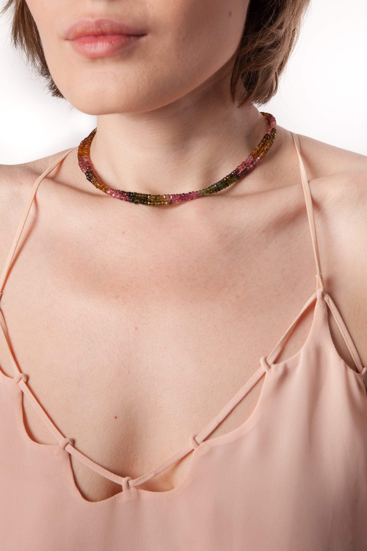 Watermelon Tourmaline Necklace - Inaya Jewelry