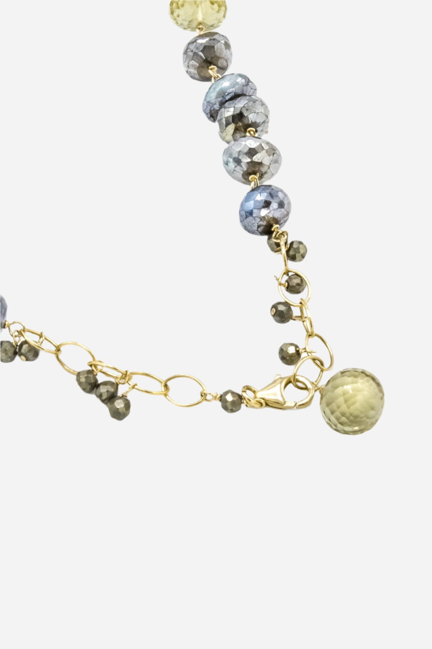 Labradorite, Lemon Topaz & Pyrite Necklace - Inaya Jewelry