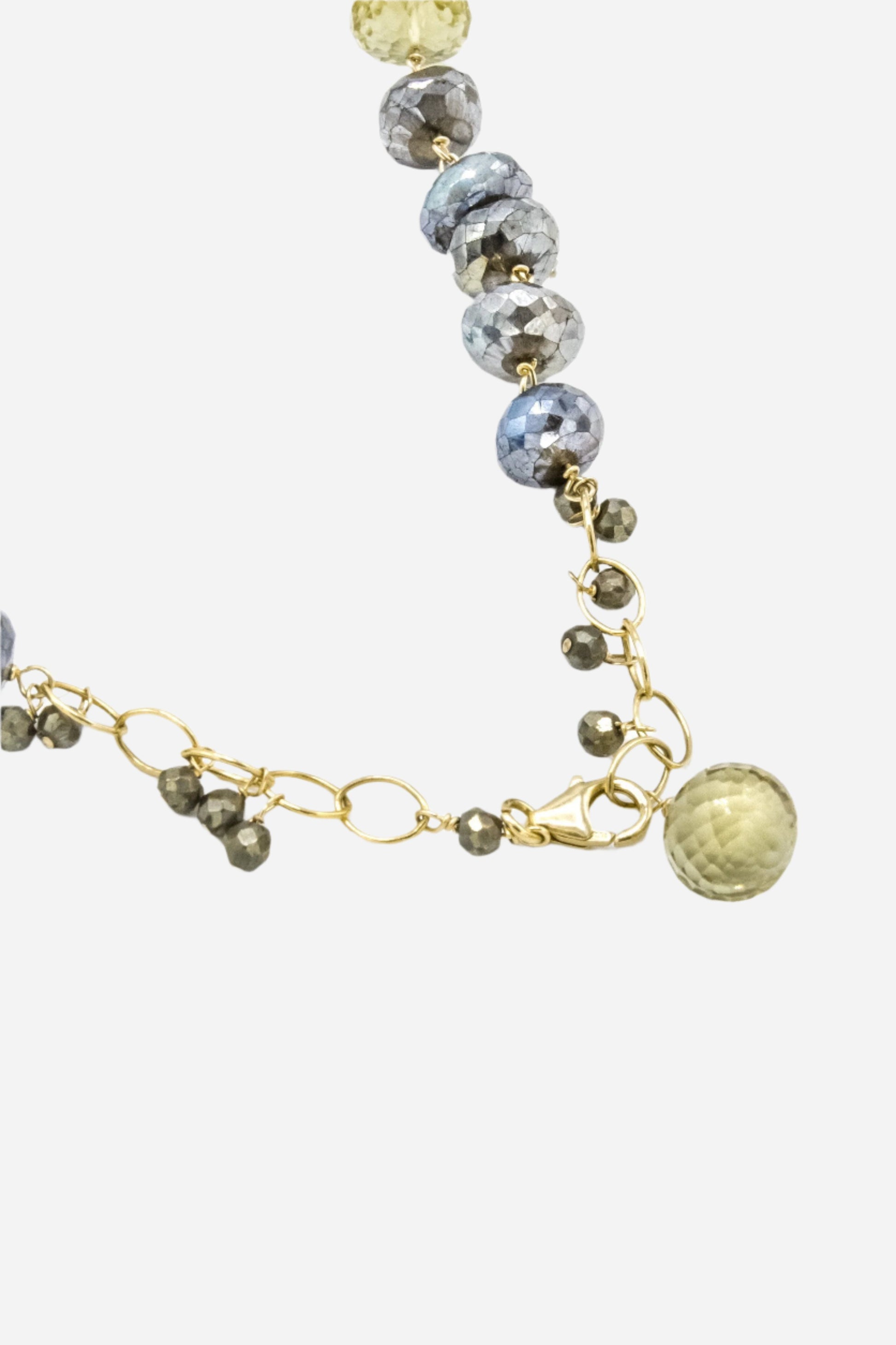 Labradorite, Lemon Topaz & Pyrite Necklace - Inaya Jewelry